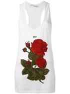 Off-white Rose Embroidery Tank, Women's, Size: Xs, White, Cotton