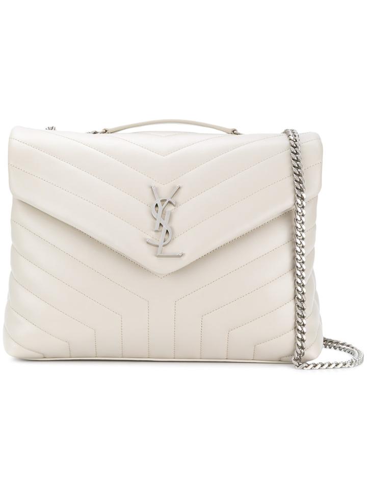 Saint Laurent Medium Loulou Shoulder Bag - Nude & Neutrals