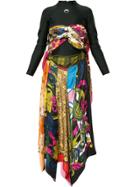 Marine Serre Asymmetric Print Top - Black