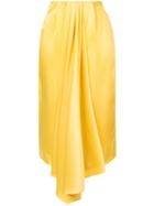 Tome Draped Pleated Skirt - Yellow & Orange