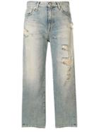 R13 Cheryl Ripped Cropped Jeans - Blue
