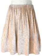 Maison Rabih Kayrouz Metallic Pleated Skirt
