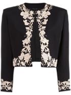 Versace Vintage Flower Print Trim Bolero, Women's, Size: 40, Black