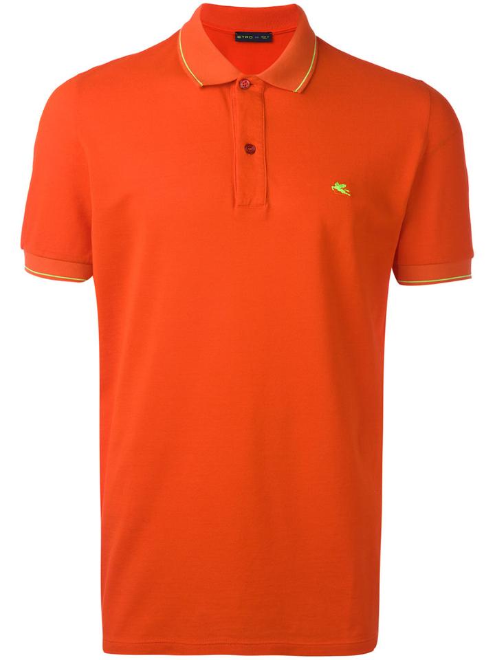 Etro Classic Polo Shirt, Size: Xxl, Yellow/orange, Cotton