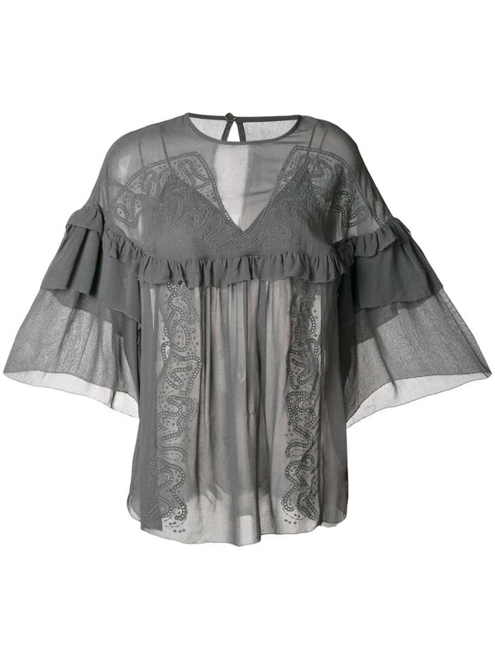 Iro Sude Viscose Grey Top