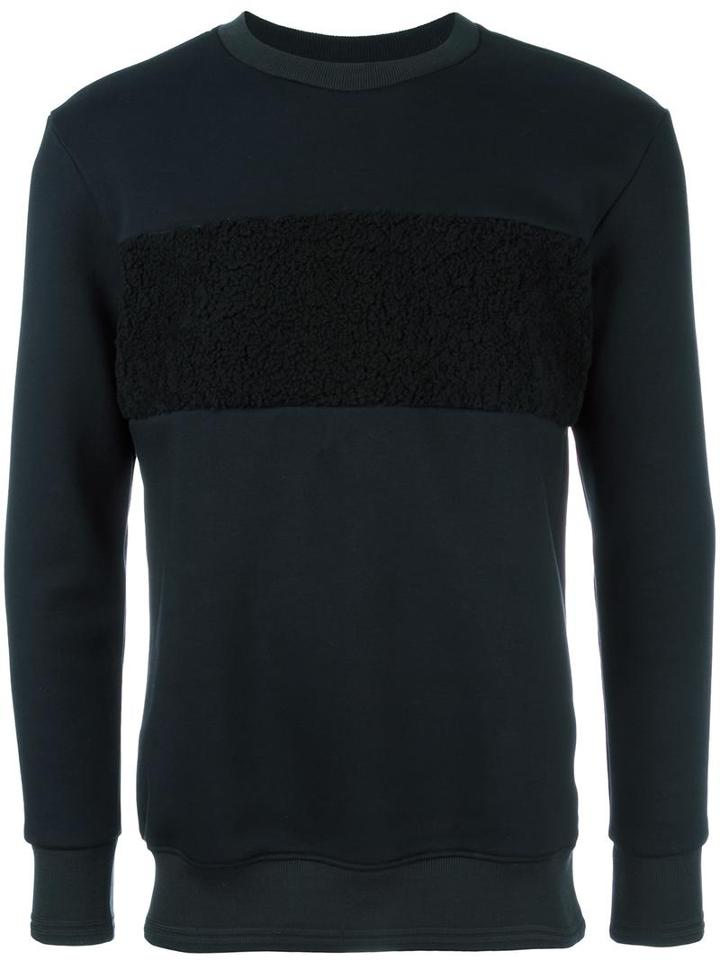 Matiéres Textured Stripe Sweatshirt, Men's, Size: Small, Blue, Cotton/wool