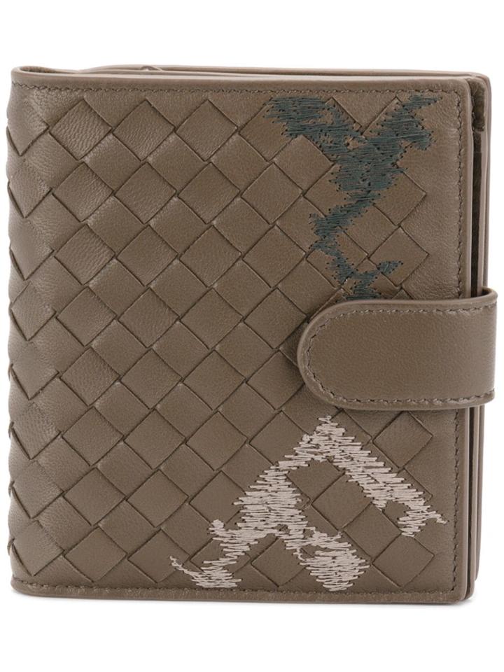 Bottega Veneta Embroidered Intrecciato Mini Wallet - Brown