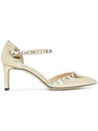 Jimmy Choo Leema 65 Pearl Embellished Pumps - Metallic