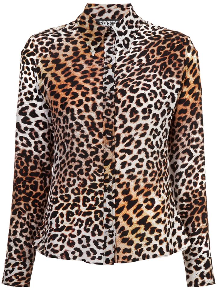 Rockins Leopard Print Shirt - Brown