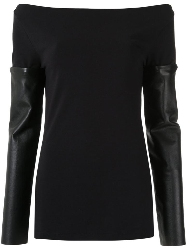 Gloria Coelho Off Shoulder Blouse, Women's, Size: P, Black, Cotton/spandex/elastane