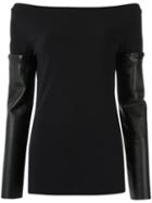 Gloria Coelho Off Shoulder Blouse, Women's, Size: P, Black, Cotton/spandex/elastane
