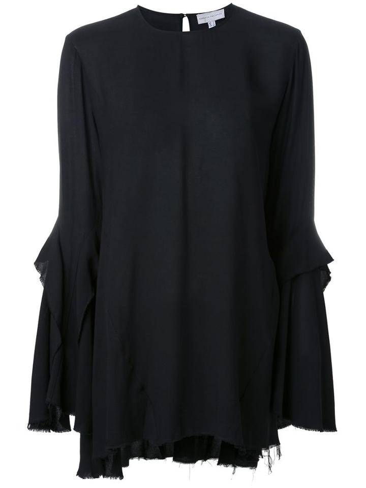 Rebecca Vallance Frill Sleeve Top, Women's, Size: 6, Black, Rayon