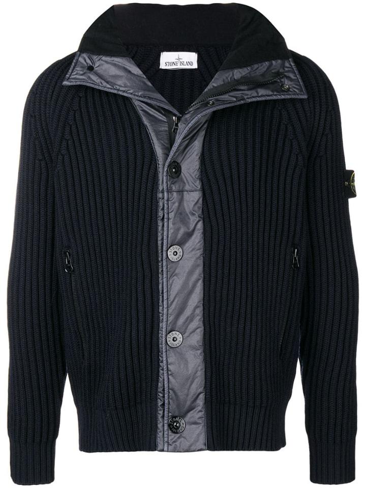 Stone Island Panelled Zip Up Cardigan - Unavailable