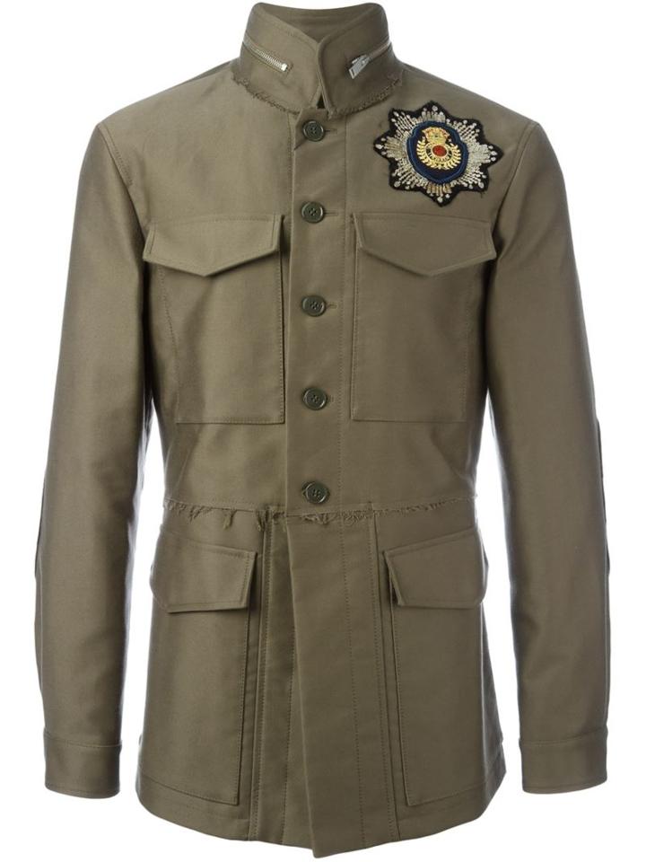 Alexander Mcqueen Skull Badge Military Jacket