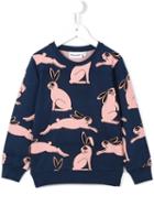 Mini Rodini 'rabbit' Sweatshirt, Girl's, Size: 7 Yrs, Blue