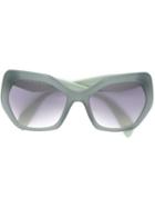 Prada Eyewear Hexagonal Frame Sunglasses, Women's, Green, Acetate