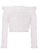 Giambattista Valli Off The Shoulder Ruffle Top - Pink & Purple