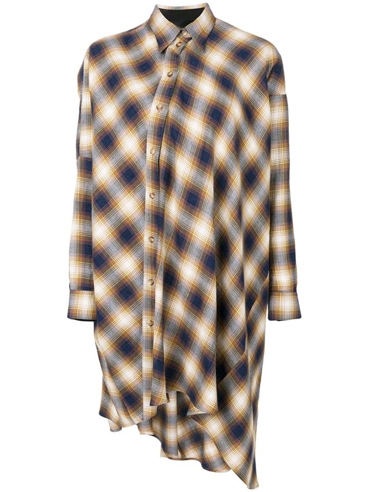 Mm6 Maison Margiela Plaid Asymmetric Shirt Dress - Multicolour