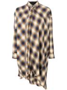Mm6 Maison Margiela Plaid Asymmetric Shirt Dress - Multicolour