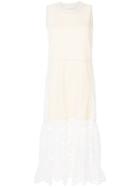 See By Chloé Half Lace Embroidered Dress - Neutrals