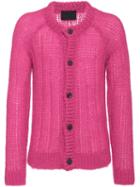 Prada Ribbed Knitted Cardigan - Pink