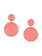 Oscar De La Renta Clip On Drop Earrings - Red