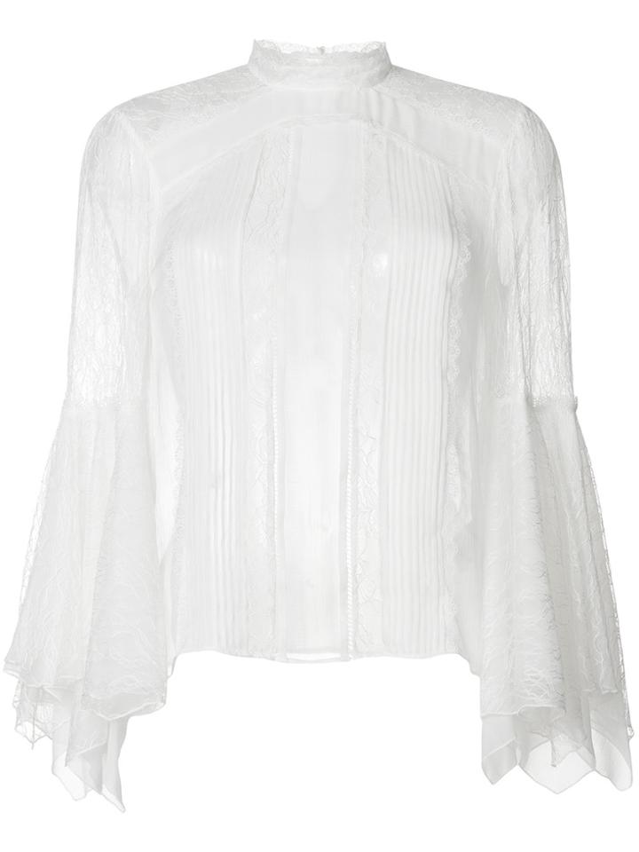 Alice+olivia Sheer Lace Blouse - White