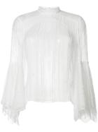 Alice+olivia Sheer Lace Blouse - White