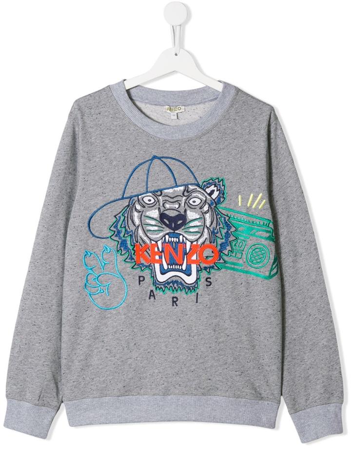 Kenzo Kids Embroidered Logo Sweatshirt - Grey