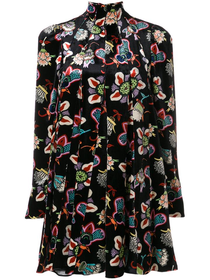 Valentino Pleated Floral Dress - Multicolour