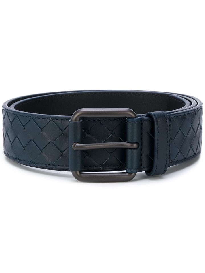 Bottega Veneta Light Tourmaline Intrecciato Belt - Blue