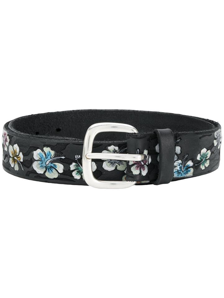 Orciani Floral Detail Belt - Black