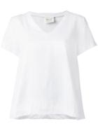 Cecilie Copenhagen V-neck T-shirt, Women's, White, Cotton