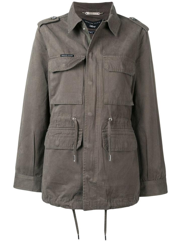 Philipp Plein Skull Military Jacket - Green