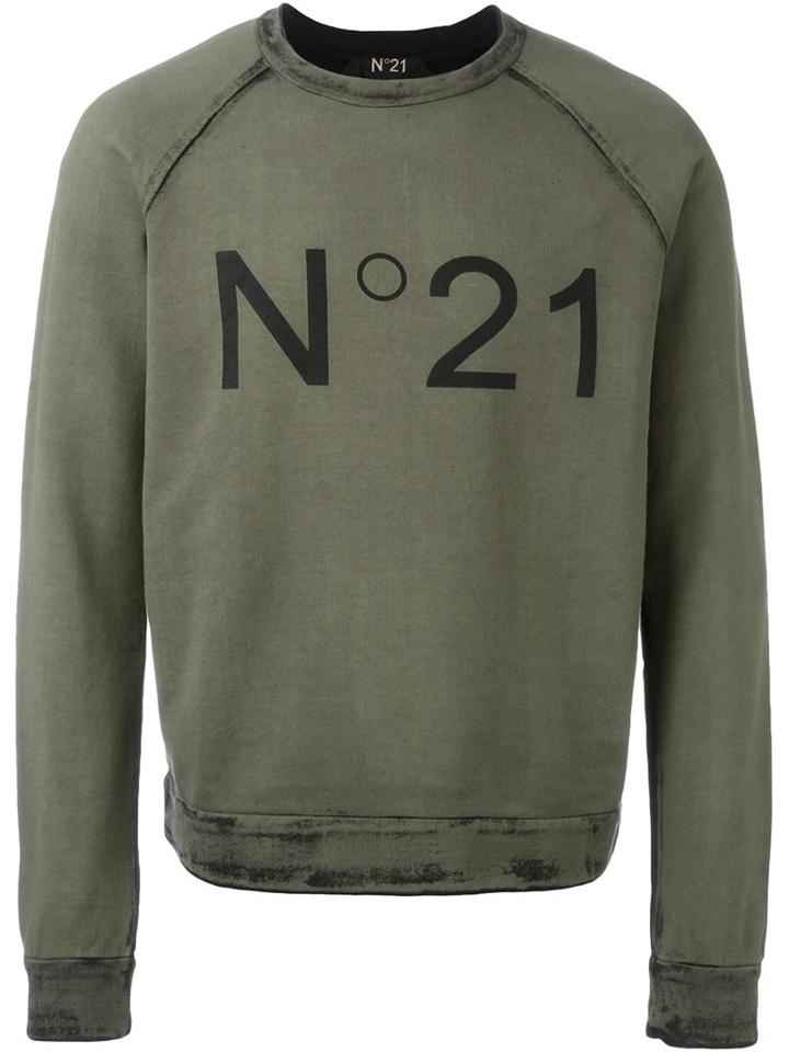 No21 Logo Sweatshirt, Men's, Size: Xl, Green, Cotton