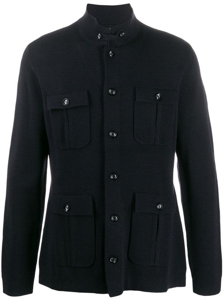 Emporio Armani Utility Button-up Jacket - Blue