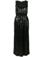 P.a.r.o.s.h. Sequin Embellished Maxi Dress - Black