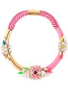 Shourouk Zulu Necklace, Women's, Pink/purple, Glass/brass