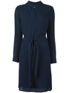 A.p.c. Tie Waist Dress, Women's, Size: 42, Blue, Silk/cotton