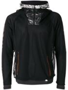 Adidas By Kolor Layered Fishnet Sports Hoodie, Men's, Size: Large, Black, Polyester/polyamide