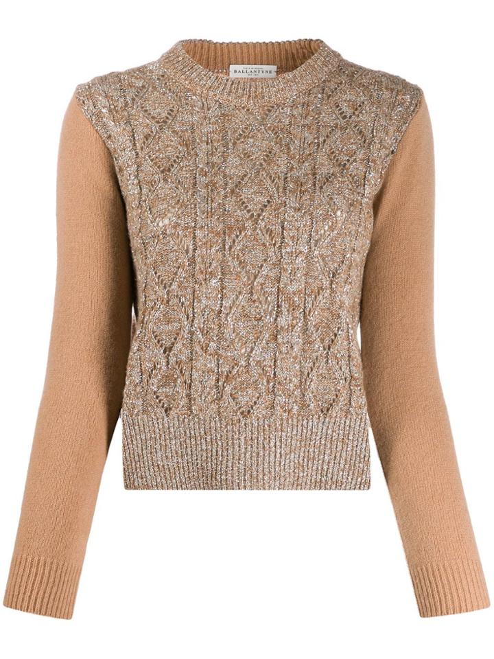 Ballantyne Long-sleeve Fitted Jumper - Brown