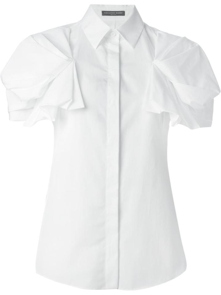 Alexander Mcqueen Bow Sleeve Shirt, Women's, Size: 42, White, Cotton