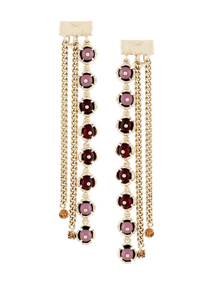 Koché Embellished Drop Earrings - Metallic