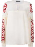 Embroidered Blouse - Women - Silk/cotton/polyamide - 40, Nude/neutrals, Silk/cotton/polyamide, Wandering