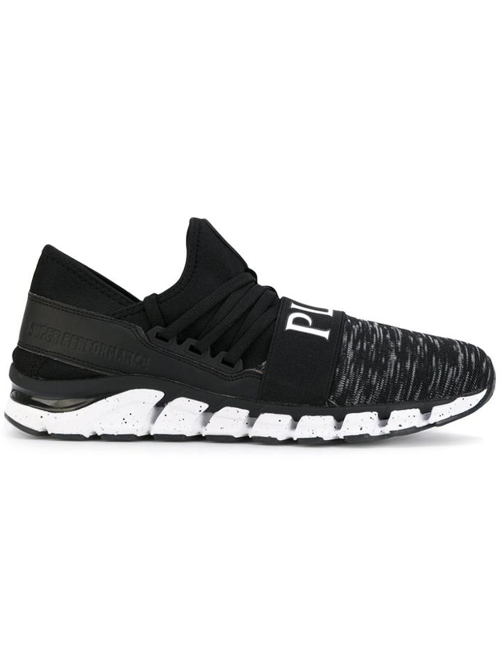 Plein Sport Mesh And Neoprene Sneakers - Black
