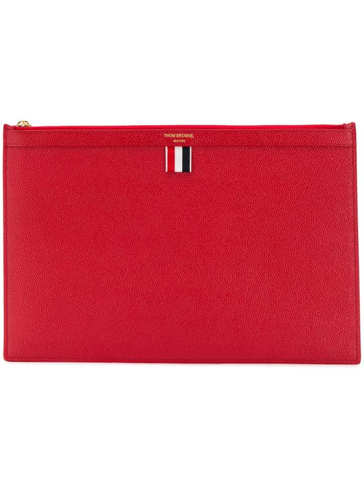 Thom Browne Flat Logo Clutch - Red