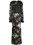 Talbot Runhof Contrast Embellished Dress - Black