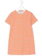 Marni Kids - Grid Print T-shirt Dress - Kids - Cotton - 10 Yrs, Yellow/orange