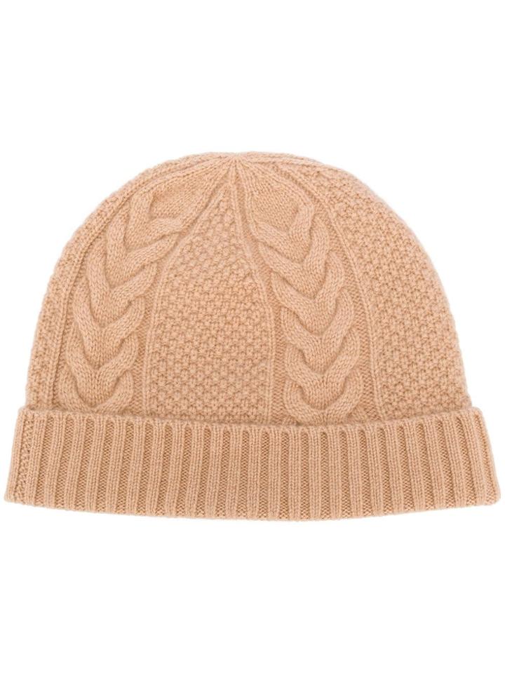 N.peal Cable-knit Beanie Hat - Neutrals
