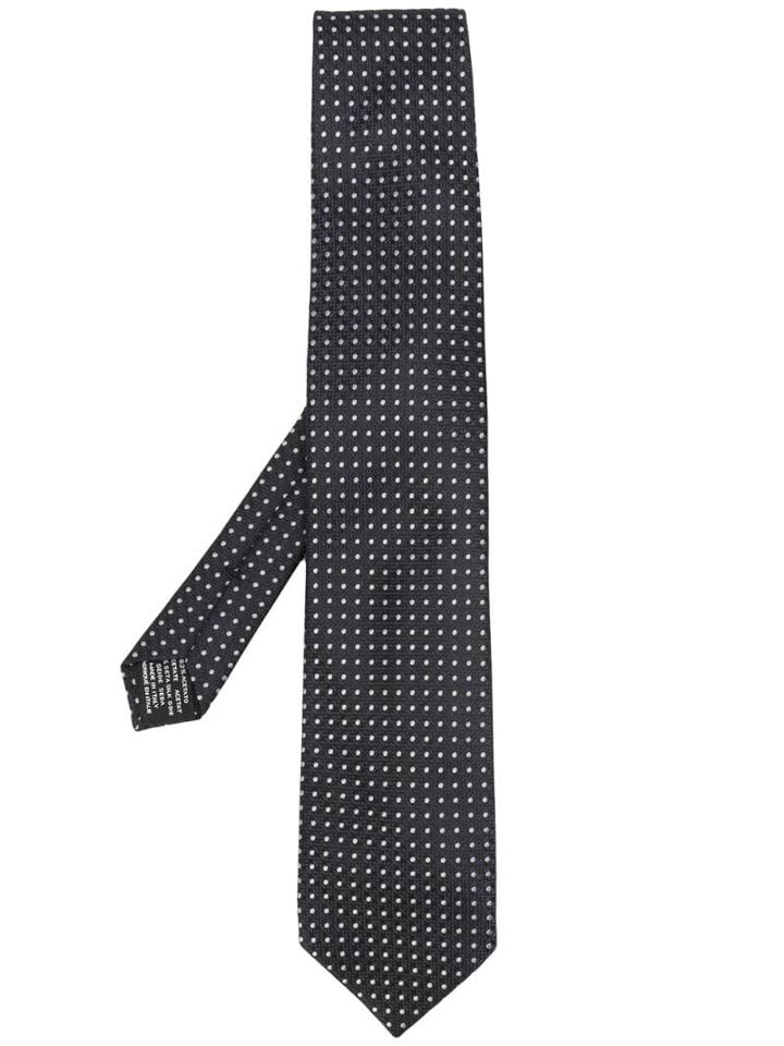 Tom Ford Polka Dot Patterend Tie - Black